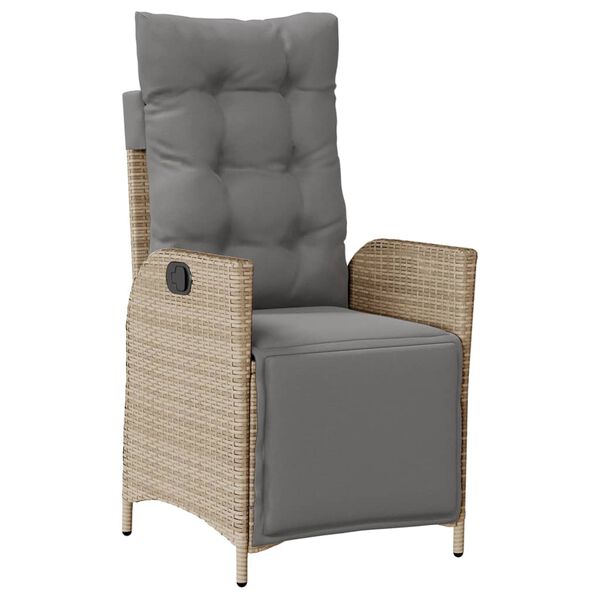 vidaXL spisebordss&aelig;t til haven 3 dele med hynder polyrattan beige