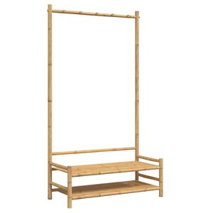 vidaXL t&oslash;jstativ med hylder 103x40x183 cm bambus