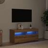 vidaXL tv-bord med LED-lys 90x35x40 cm konstrueret tr&aelig; kunsteg