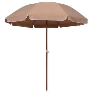 vidaXL parasol med st&aring;lstang 240 cm gr&aring;brun