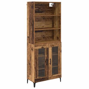 vidaXL Highboard Gammelt tr&aelig; 69,5 x 34 x 180 cm Konstrueret tr&aelig;