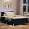 vidaXL LED Box Spring Bed med madras med LED Sort 120 x 190 cm Stof