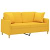 vidaXL 2-personers sofa med puder og hynder 140 cm stof lysegul