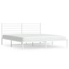 vidaXL sengeramme med sengegavl 183x213 cm metal hvid