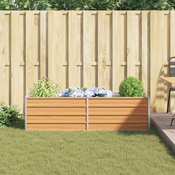 vidaXL H&oslash;jbed Lys Brun 160 x 40 x 45 cm Galvaniseret st&aring;l