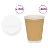 vidaXL kaffekopper af papir med l&aring;g 1000 stk. 12oz 300ml