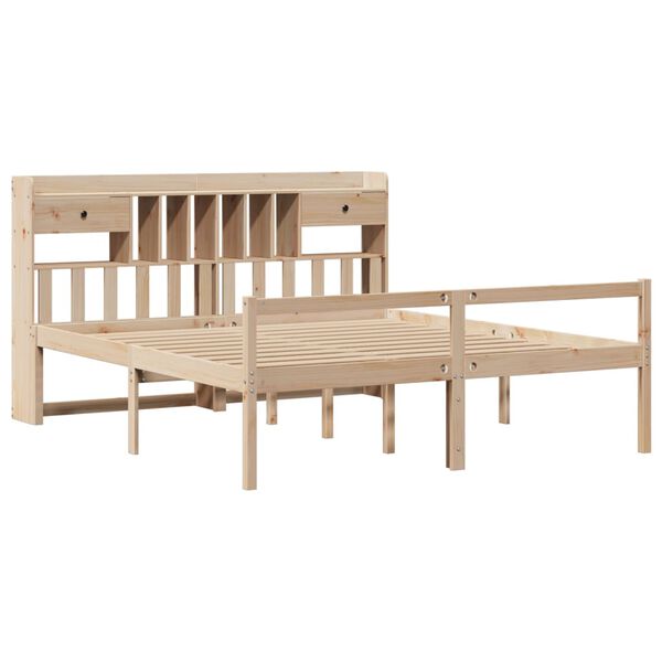 vidaXL seng med reol uden madras 180x200 cm massivt fyrretræ