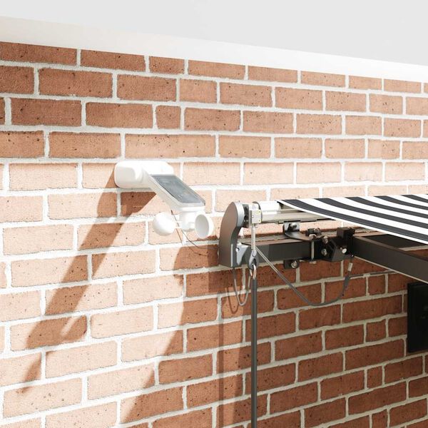 vidaXL markise m. LED 450x300 cm automatisk betjening antracitgr&aring; hvid