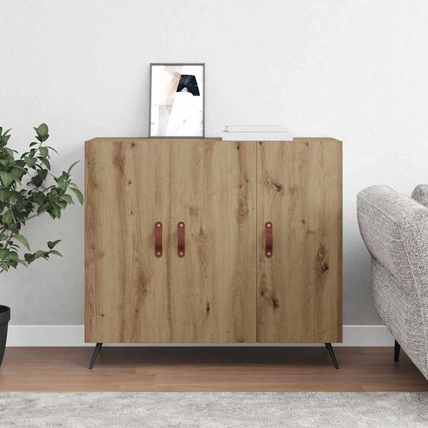 vidaXL Sideboard Artisan Egetr&aelig; 89,5 x 34 x 80 cm Konstrueret tr&aelig;