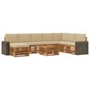 vidaXL Udend&oslash;rs sofagruppe med pude 9 pcs Naturlig og Beige