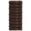 vidaXL Premium badeh&aring;ndkl&aelig;der SOLUND 10 stk. brun 100x150 cm 600 gsm