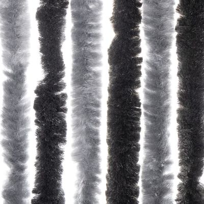 vidaXL flueforhæng 100x200 cm chenille grå og sort