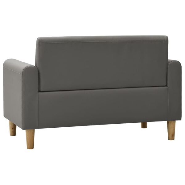 vidaXL 2-personers sofa til b&oslash;rn kunstl&aelig;der gr&aring;