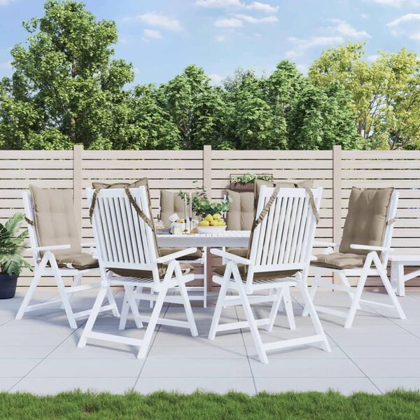 vidaXL stolehynder m. høj ryg 6 stk. oxfordstof gråbrun