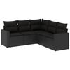 vidaXL sofas&aelig;t til haven 5 dele med hynder polyrattan sort