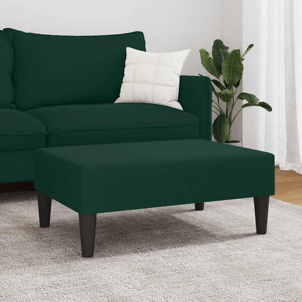vidaXL fodskammel 77x55x31 cm velour m&oslash;rkegr&oslash;n