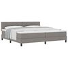 vidaXL Box spring seng med hovedg&aelig;rde Gr&aring;brun 200 x 200 cm Stof