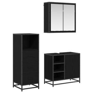vidaXL Badev&aelig;relsesm&oslash;bel s&aelig;t 3 stk. Sort eg 65 x 33 x 60 cm