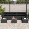 vidaXL Havesofa S&aelig;t med pude 8 pcs Sort polyrattan