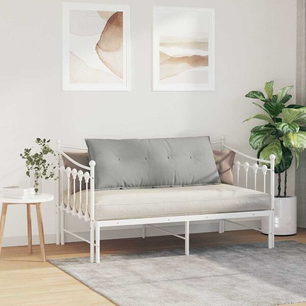 vidaXL Rygpude Lysegr&aring; 120 x 50 cm Mikrofiberstof