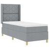 vidaXL Box spring seng med LED-lysstrimler Lysegr&aring; 80 x 200 cm Stof
