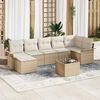 vidaXL Havesofa S&aelig;t med pude med opbevaring 8 pcs Beige Poly rattan