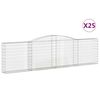 vidaXL buede gabionkurve 25 stk. 400x30x100/120 cm galvaniseret jern