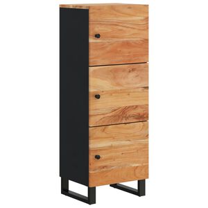 vidaXL skab med 3 l&aring;ger 40x33x110 cm massivt akacietr&aelig; og jern