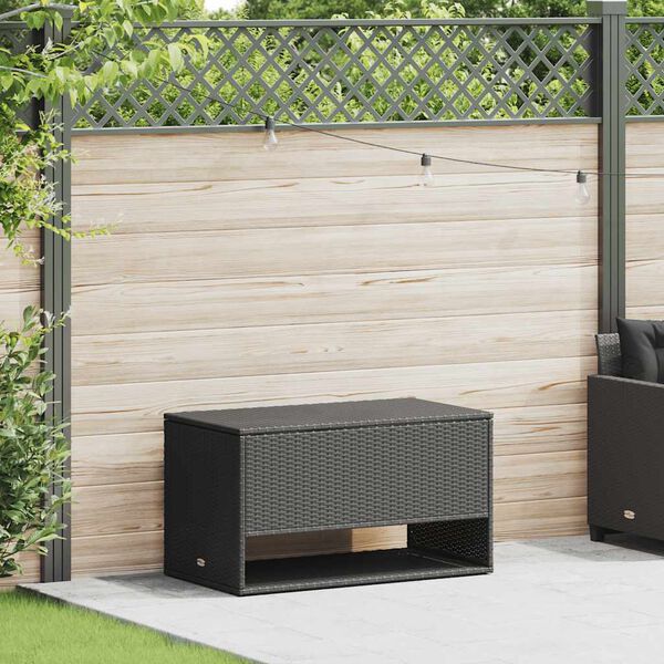vidaXL udendørs hyndeboks 100x55x55,5 cm polyrattan sort