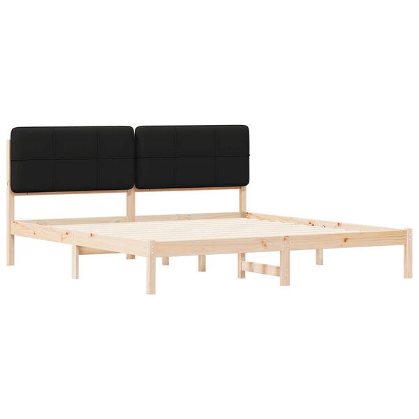 vidaXL Sengestel med Polstret Hovedgavl Sort 180 x 200 cm