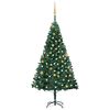 vidaXL kunstigt juletr&aelig; med lys og kugles&aelig;t 180 cm PVC gr&oslash;n