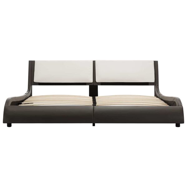 vidaXL Sengestel Gr&aring; og hvid 160 x 200 cm Kunstl&aelig;der