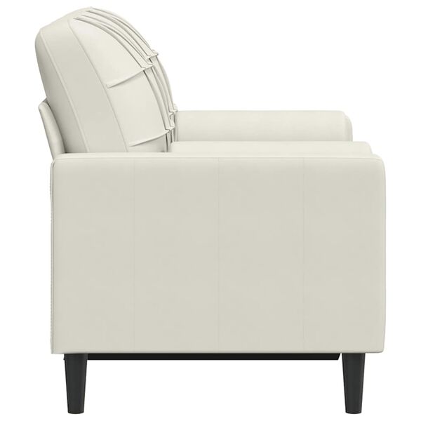 vidaXL 2-personers sofa med pyntepuder 120 cm velour cremefarvet