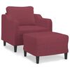 vidaXL sofastol med fodskammel 60 cm stof vinr&oslash;d