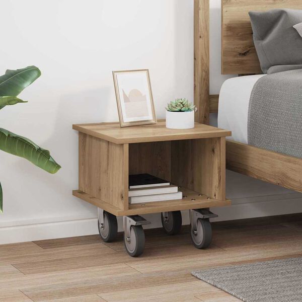 vidaXL TV-bord Artisan Egetr&aelig; 37 x 35 x 35 cm Konstrueret tr&aelig;