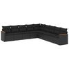 vidaXL Patio Sofa Set 9-personers Black
