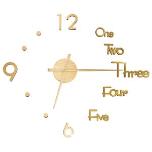 vidaXL 3D-vægur 100 cm moderne design XXL guldfarvet