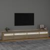 vidaXL tv-skab med LED-lys 270x35x40 cm Sonoma-eg