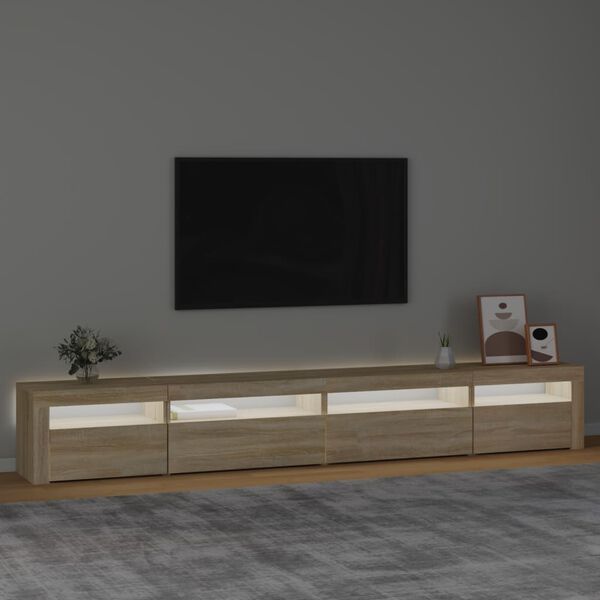 vidaXL tv-skab med LED-lys 270x35x40 cm Sonoma-eg