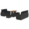 vidaXL Havesofa S&aelig;t 8 stk. Sort polyrattan