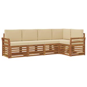 vidaXL Udend&oslash;rs sofagruppe 5 stk. Naturlig og Beige Polyester