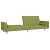 vidaXL 2-personers sovesofa med fodskammel fl&oslash;jl lysegr&oslash;n