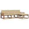 vidaXL Udend&oslash;rs sofagruppe med pude 4 pcs Naturlig og Beige