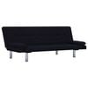 vidaXL sovesofa med to puder polyester sort
