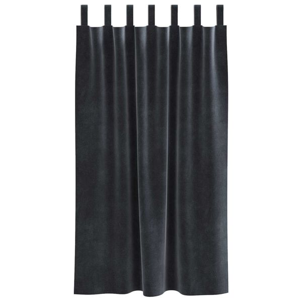 vidaXL Mørklægningsgardiner 2 pcs Mørkegrå 140 x 175 cm Fløjl