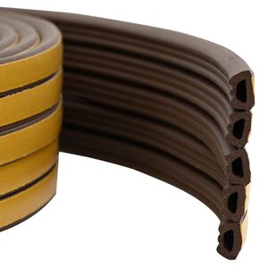 vidaXL Selvklebende vindues t&aelig;tningsb&aring;nd Brun 10 x 6 mm 12 m EPDM-skum