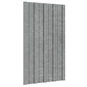 vidaXL Tagpanel 12 stk. S&oslash;lv 80 x 45 cm Galvaniseret st&aring;l