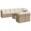 vidaXL sofas&aelig;t til haven 9 dele med hynder polyrattan beige