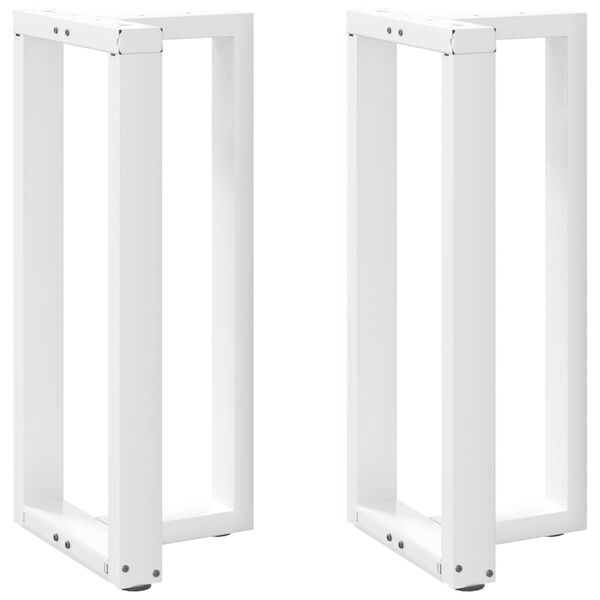 vidaXL barbordsben T-formet 2 stk. hvid 40x35x(90-91) cm st&aring;l