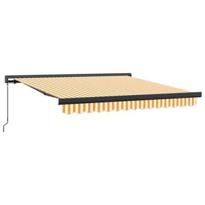 vidaXL foldemarkise manuel betjening 3x2,5 m stof aluminium gul hvid